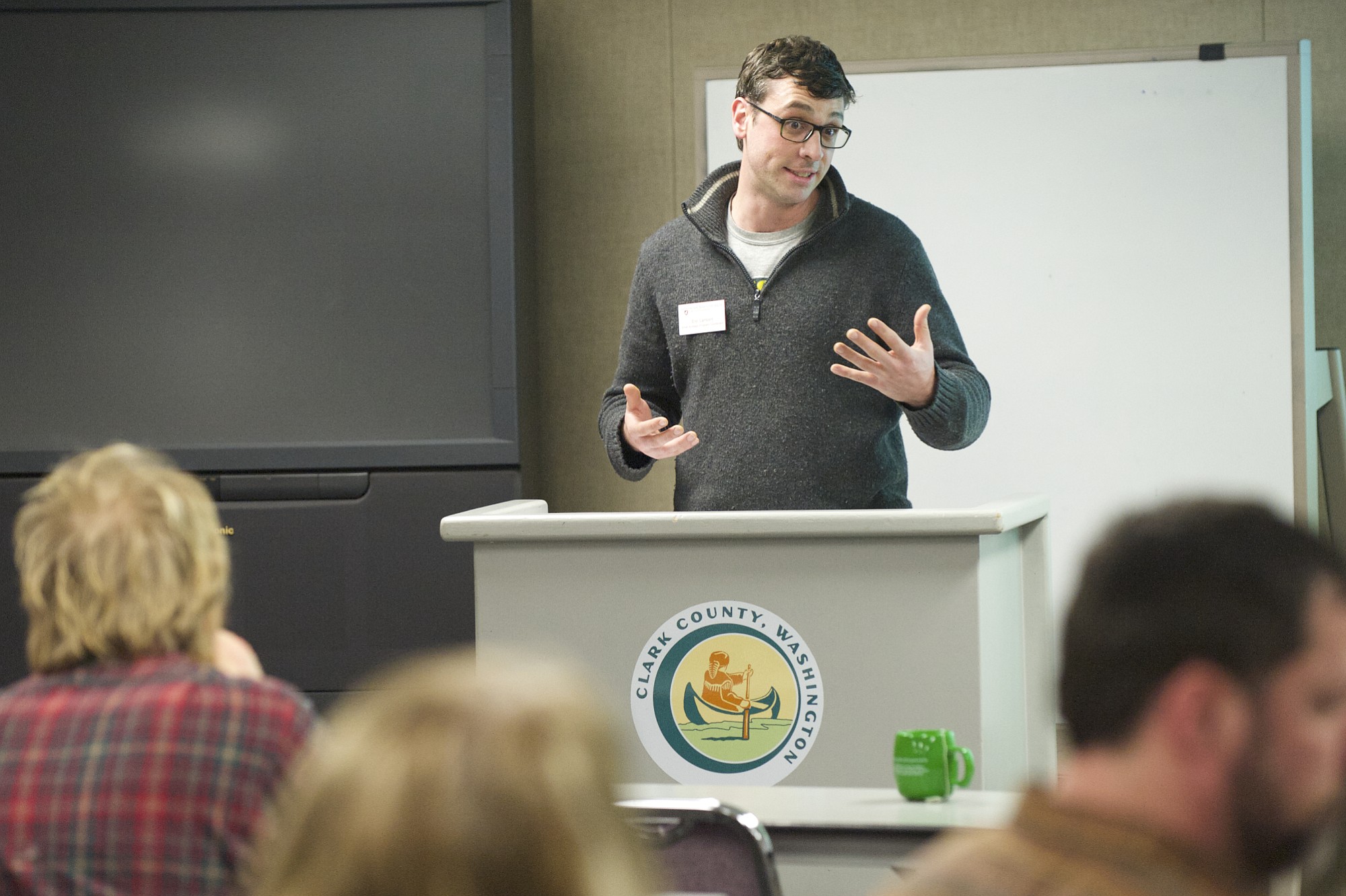 Eric Lambert leads an agricultural entrepreneurship class Wednesday at the Clark County Public Works Operations Center.