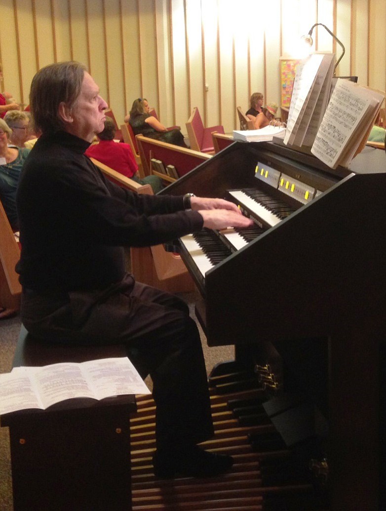 Christopher Schindler plays the new Johannus organ at the First Congregational United Church of Christ.