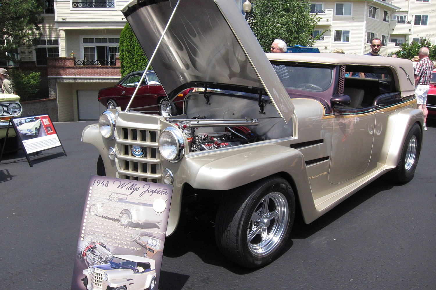 Cascade Park East: Bary Garrigues's 1948 Willy's Jeepster custom street rod earned the People's Choice Award at the eighth annual Touchmark Car Show