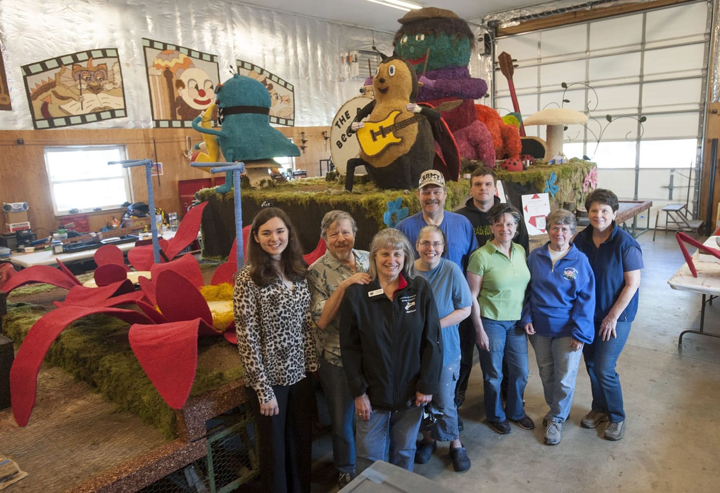 The Columbian
Just a few of the many volunteers who built or contributed to Battle Ground's float this year: from left, Adeena Wade, Rich Rubin, Trish Rubin, Tammy Burton, Mike Burton, Austin Alling, Barbara Garrison, Pat Stanfield and Shirley Stowell.