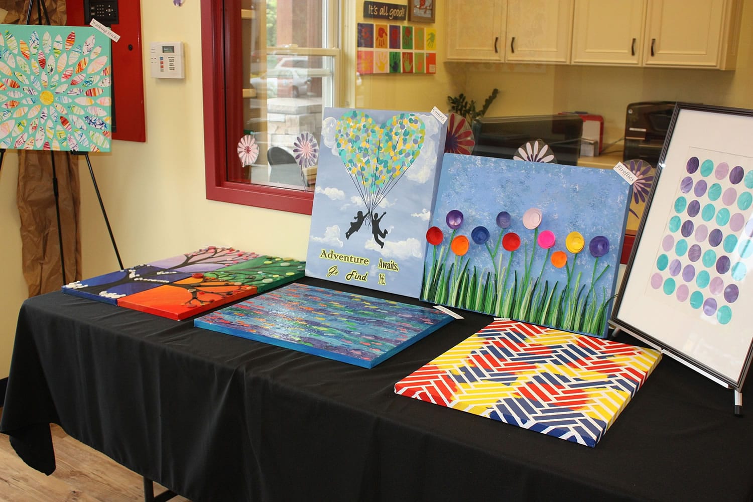 Salmon Creek: Some of the student artwork auctioned off at the Goddard School's Children's Art Gala, which raised $6,200 for Legacy Hospital's Child Abuse Assessment Team.