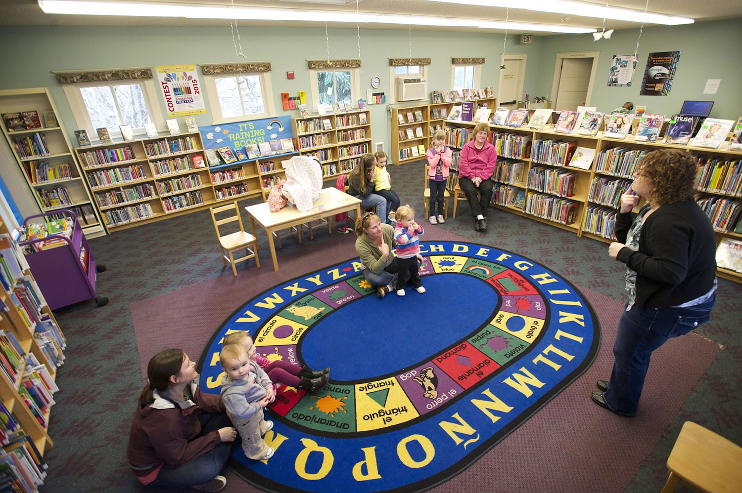 A second-floor young readers area at the Woodland library is inaccessible to some.