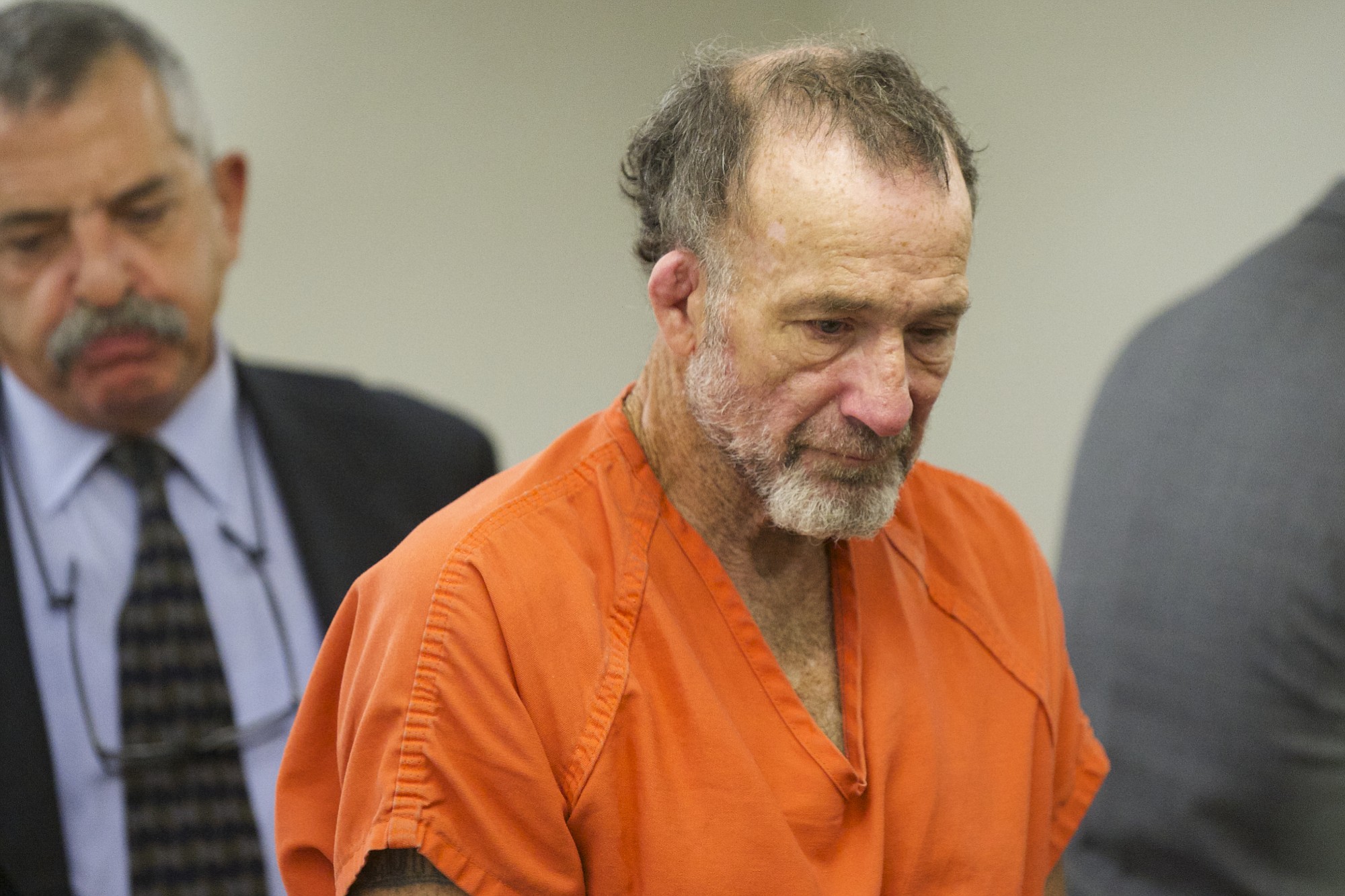 Jack Raymond Yancey, 57, a convicted sex offender with decades of criminal history in Clark County, appears in Clark County Superior Court Friday on suspicion of stabbing Gary Adams, 50, to death on Wednesday night.