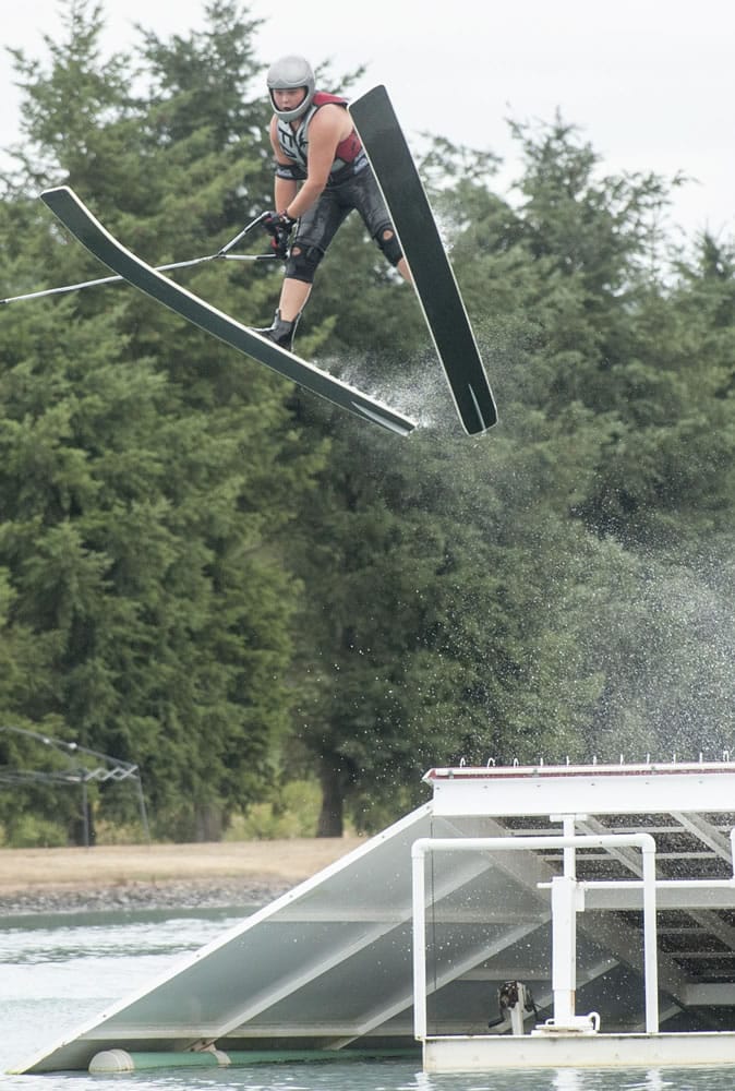 Nathan Cherry competes at the 2015 Western Regional Waterski Championships.