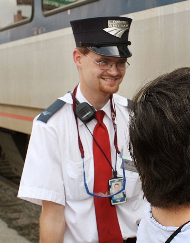 Amtrak assistant conductor Brandon Bostian