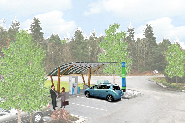 By 2015, all rest areas along major highways in Washington will have fast charging EV stations for drivers of electric vehicles.