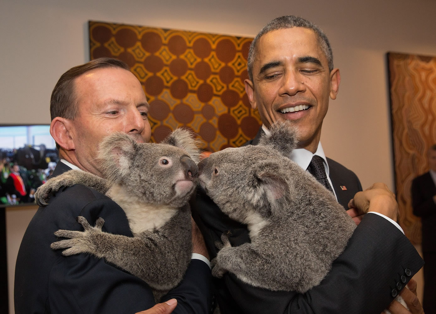 Australia's Prime Minister Tony Abbott, left, and U.S.