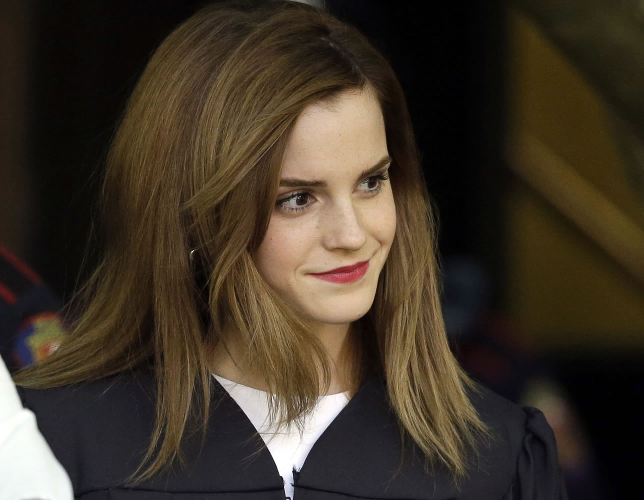 Actress Emma Watson walks May 25, 2014, at Brown University in Providence, R.I. After slipping from the top of the most popular baby names six years ago, Emma was back at No. 1 in 2014. The Social Security Administration released the annual list of top baby names Friday. Emma was followed by Olivia, Sophia, Isabella and Ava. Emma's popularity soared in 2002, the same year that Rachel, a character on the popular TV show &quot;Friends,&quot; named her baby Emma. Also boosting the name, actress Emma Watson played Hermoine in the popular Harry Potter movies.