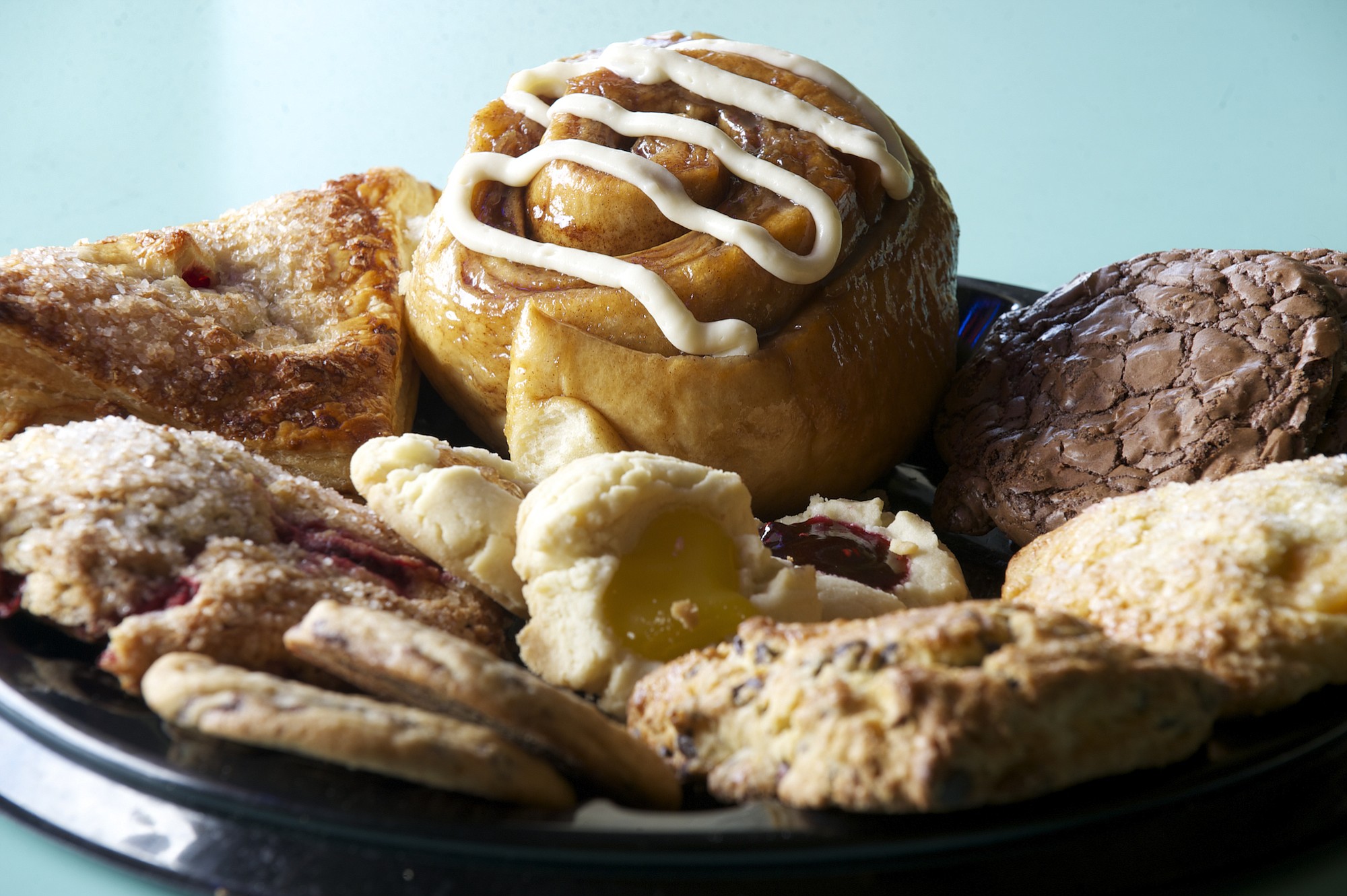 Breakfast in bed is a comfortable gesture, with an assortment of baked goods from House of the Rising Buns Bakery.