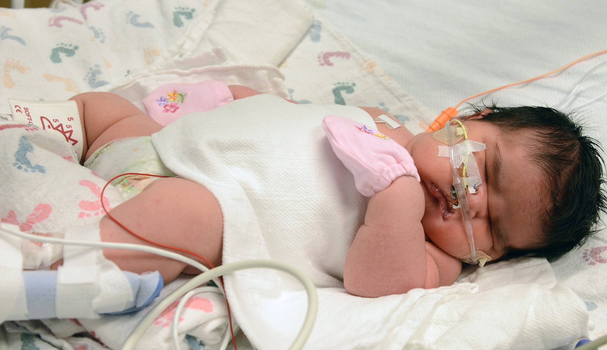 Mia Yasmin Garcia was born by cesarean section in Alamosa, Colo., on Monday, weighing 13 pounds, 13 ounces.