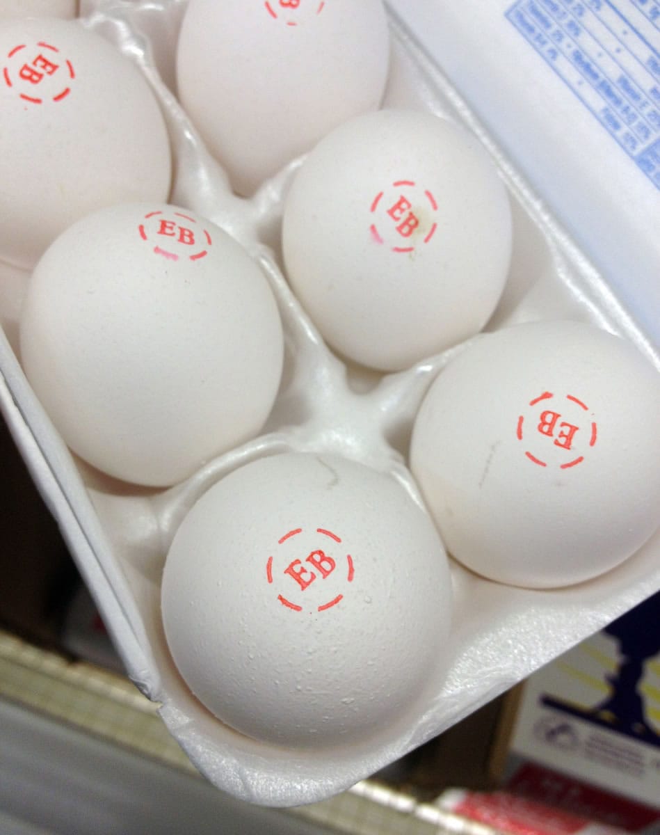 Eggs for sale in a Des Moines, Iowa, grocery store.