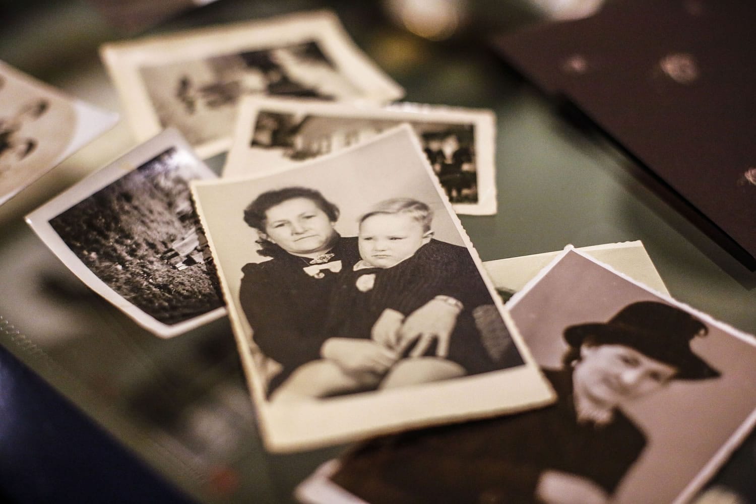 This undated family photo provided by Paul Schmitz, a son of a United States WWII soldier, show him as a little boy with his mother, center picture. Paul Schmitz spoke with The Associated Press about his father and his life in post WWII Germany during an interview at the Allied Museum in Berlin.