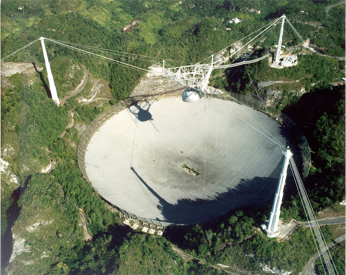 This undated handout photo provided by Seth Shostak, SETI Institute, shows the Arecibo radio telescope in Puerto Rico.
