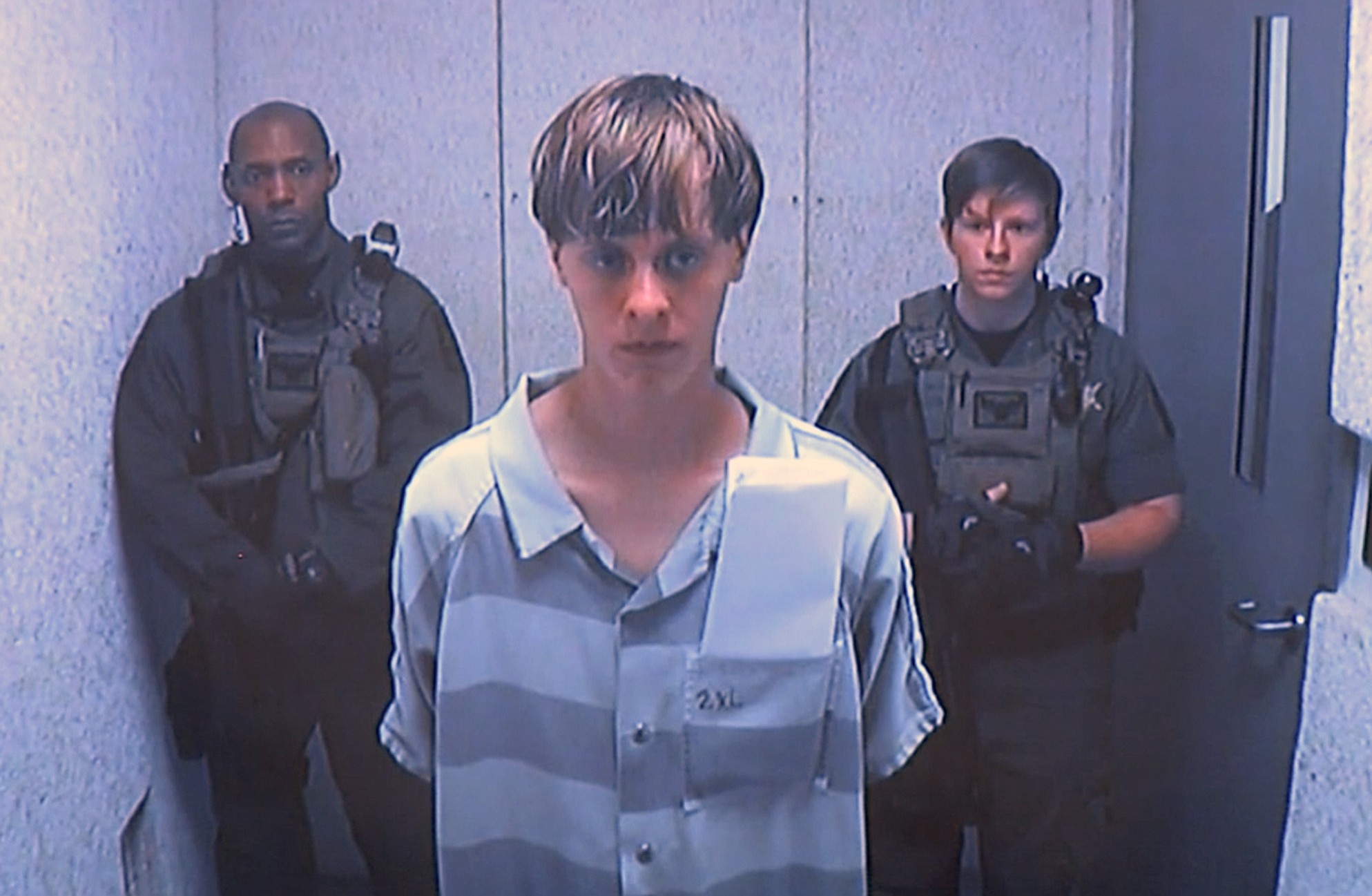 Dylann Roof appears via video before a judge Friday in Charleston, S.C.