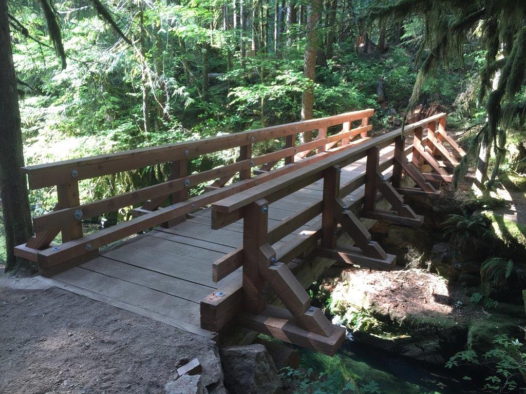 This is the repaired bridge over Siouxon Creek on Chinook Creek trail No.