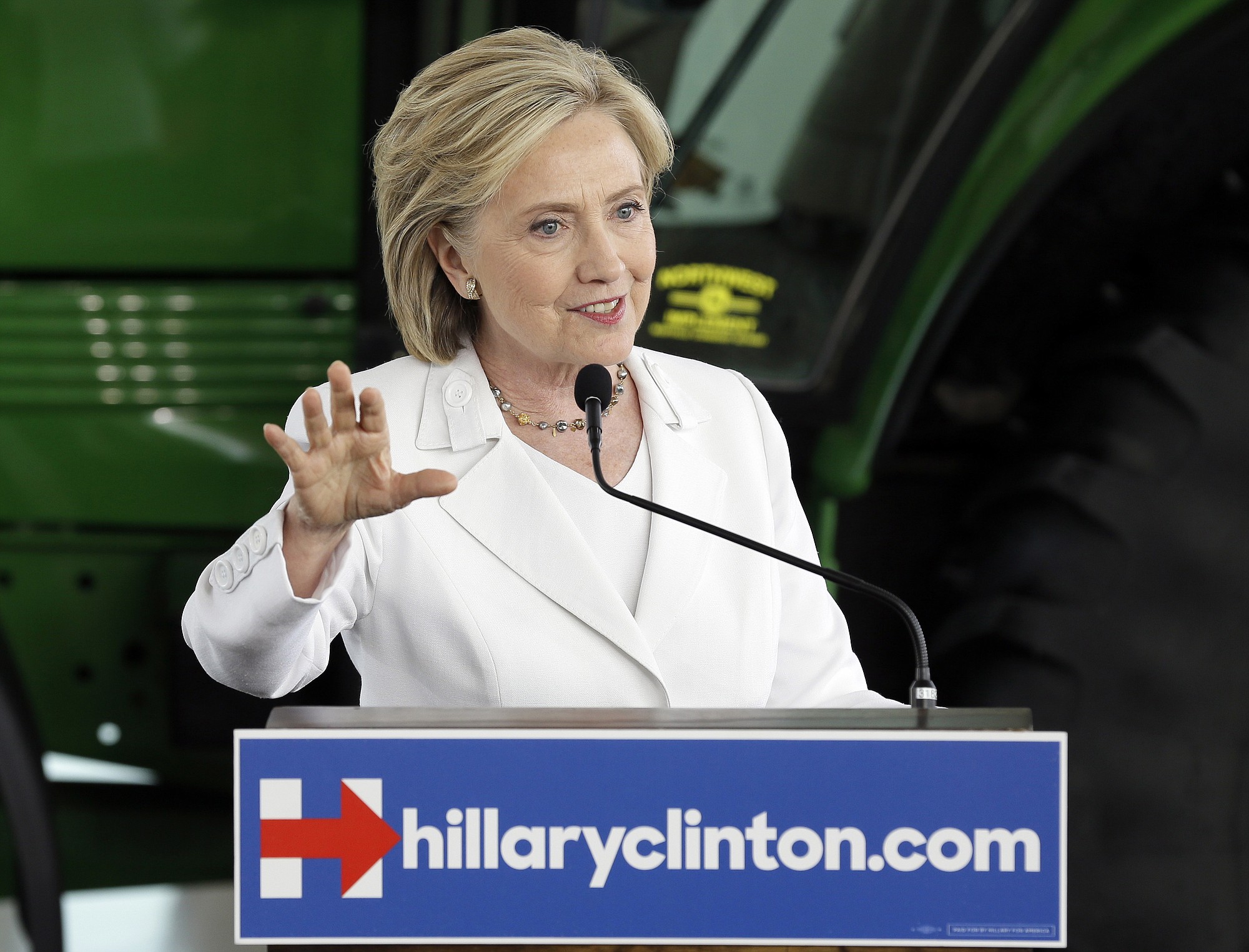 Democratic presidential candidate Hillary Rodham Clinton speaks in Ankeny, Iowa.
