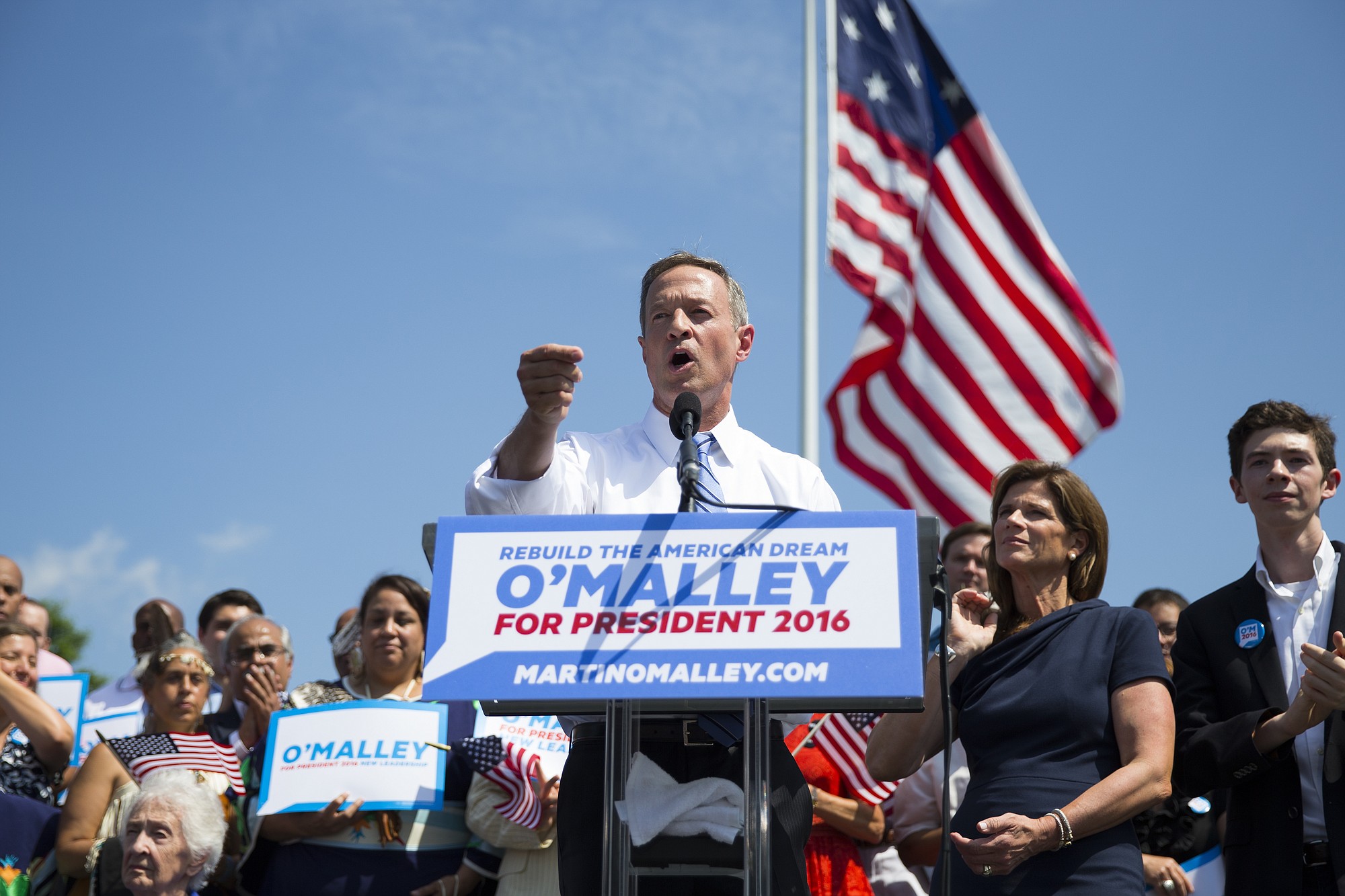 Former Maryland Gov. Martin O'Malley speaks during an event to announce that he is entering the Democratic presidential race, on Saturday  in Baltimore.