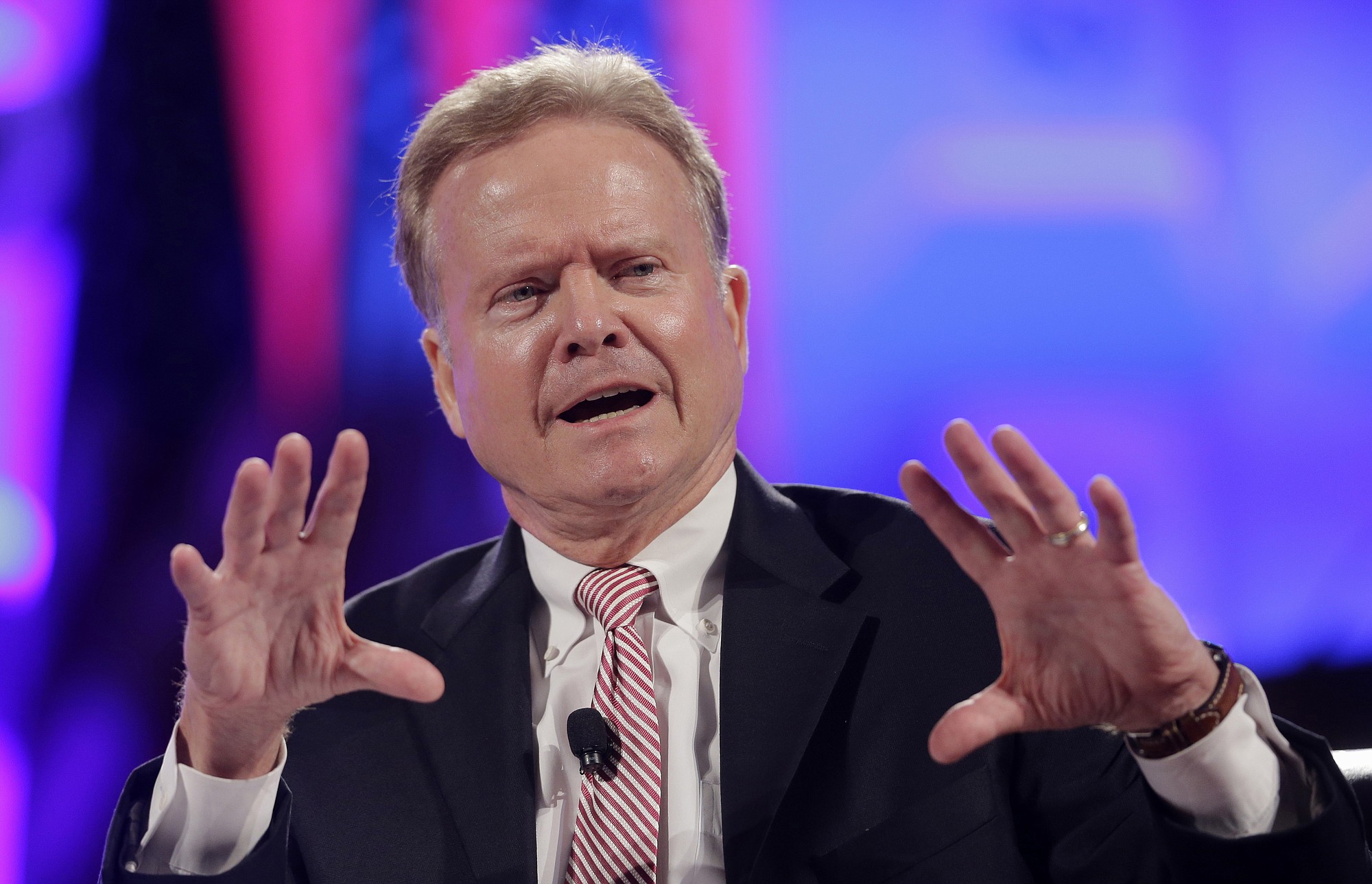 FILE - In this June 30,2015 file photo, former Virginia Sen. Jim Webb speaks in Baltimore. On Thursday, Webb announced his campaign for the Democratic presidential nomination.