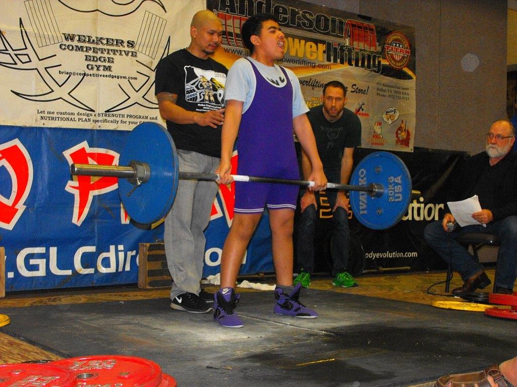 Damian Parra of the Washington State School for the Blind made a dead lift of 165 pounds at a March 14 meet in Portland.