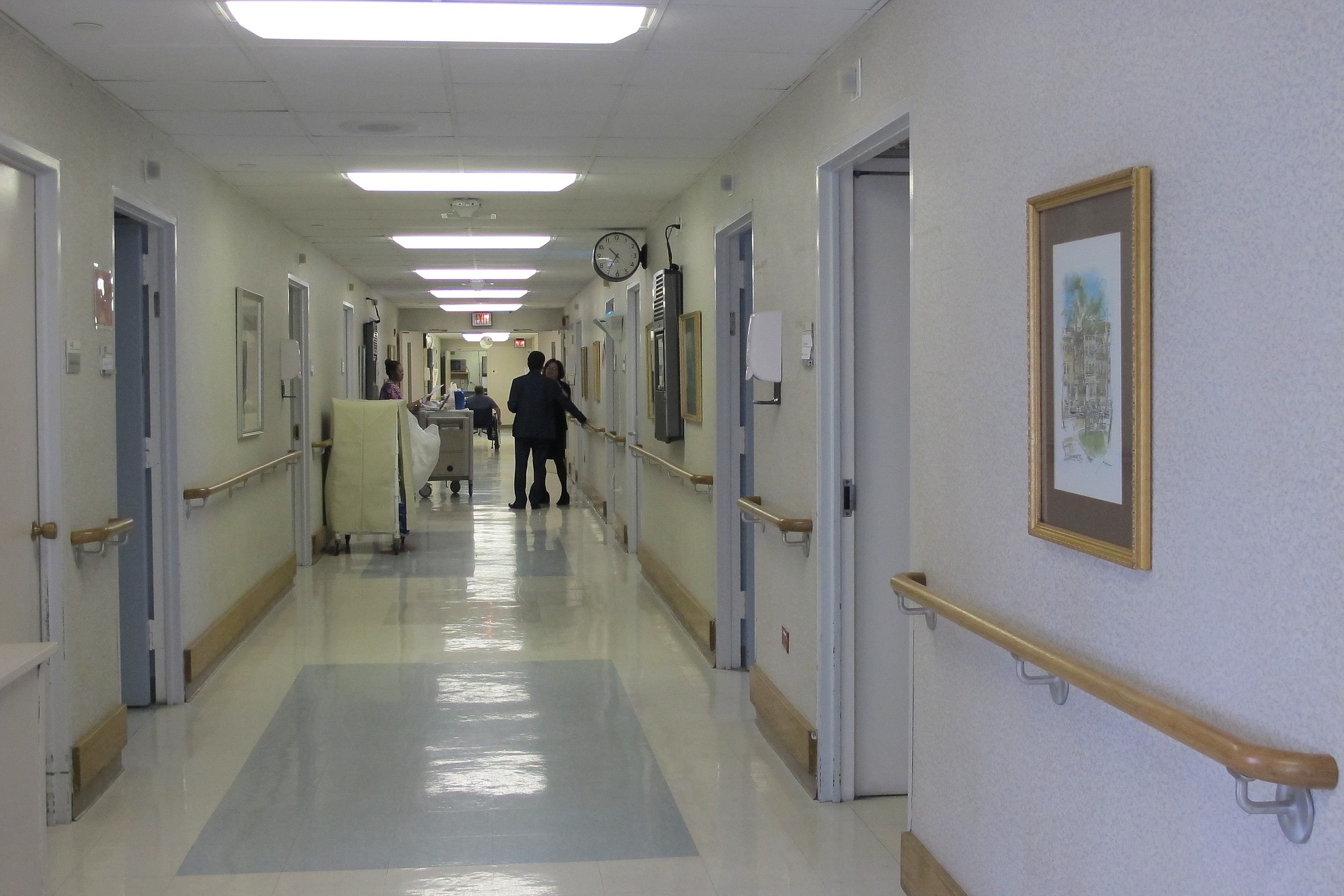 A hallway at the Jewish Home Lifecare nursing home in October in the Bronx, N.Y.