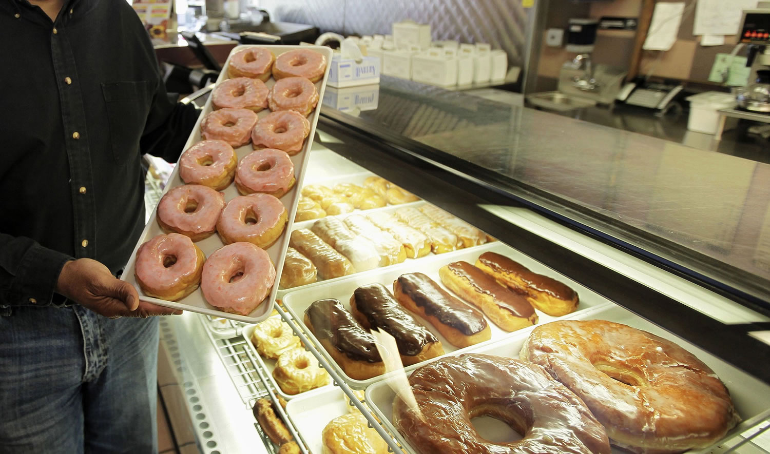 Doughnuts are displayed in Chicago.