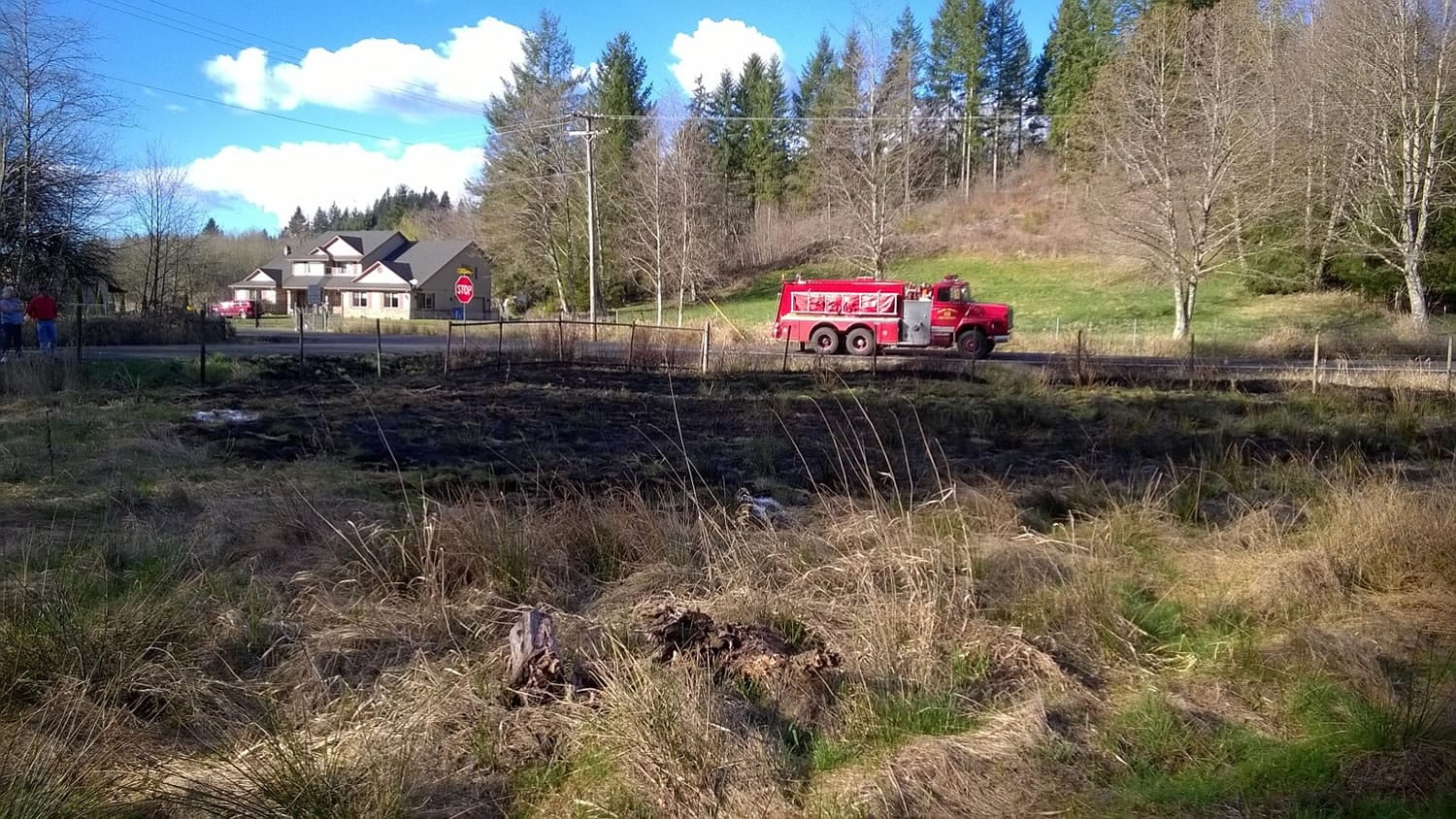 A Clark County Fire District 10 crew responded to a quarter-acre brush fire in Fargher Lake at 2:40 p.m.