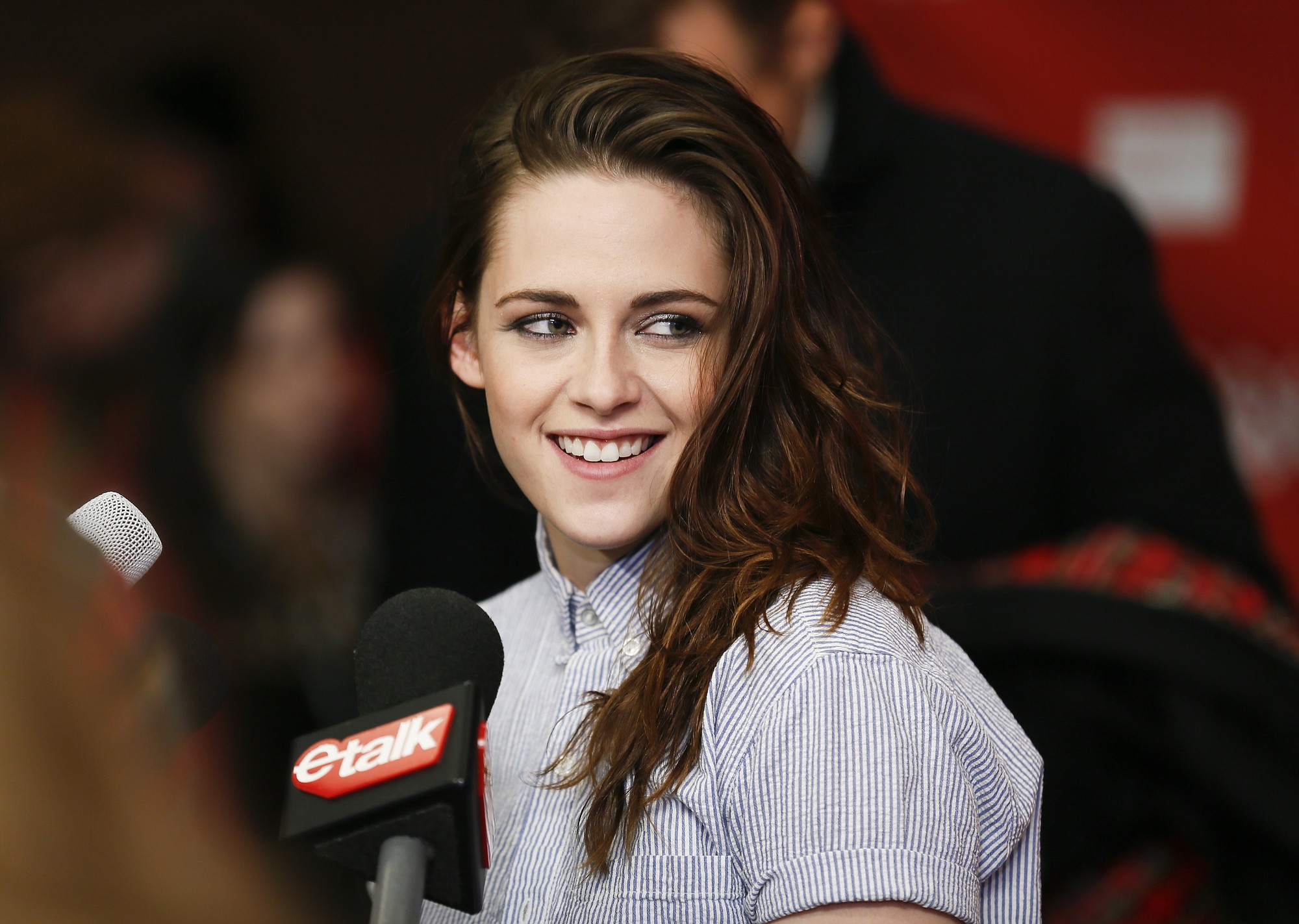 Actress Kristen Stewart smiles at the premiere of the film &quot;Camp X-Ray&quot; during the 2014 Sundance Film Festival in Park City, Utah. Stewart will be among the panelists selecting the winners for a short film competition.