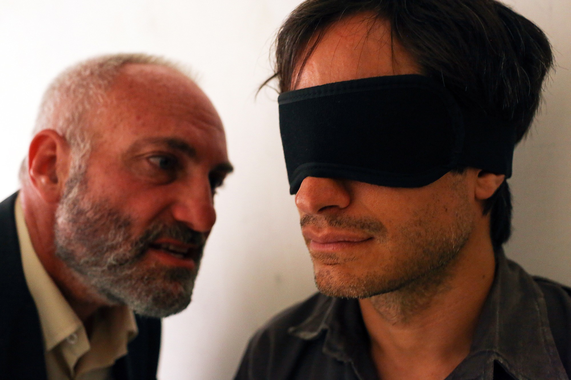 Kim Bodnia, left, and Gael Garcia Bernal in a scene from the film, &quot;Rosewater.&quot;