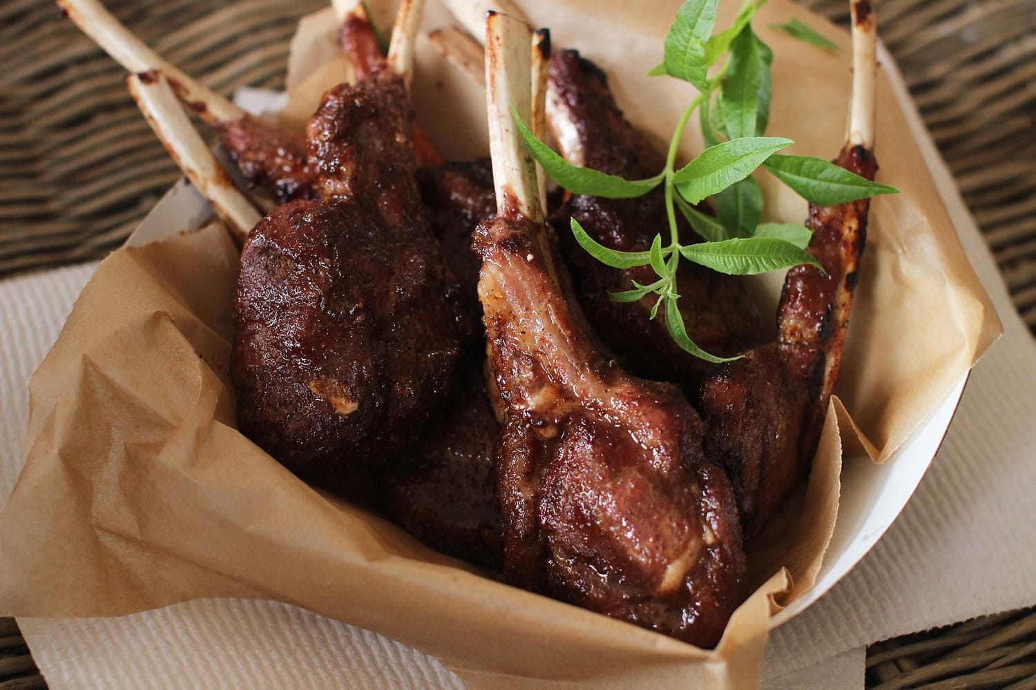 Sweet and spicy grilled lamb chops