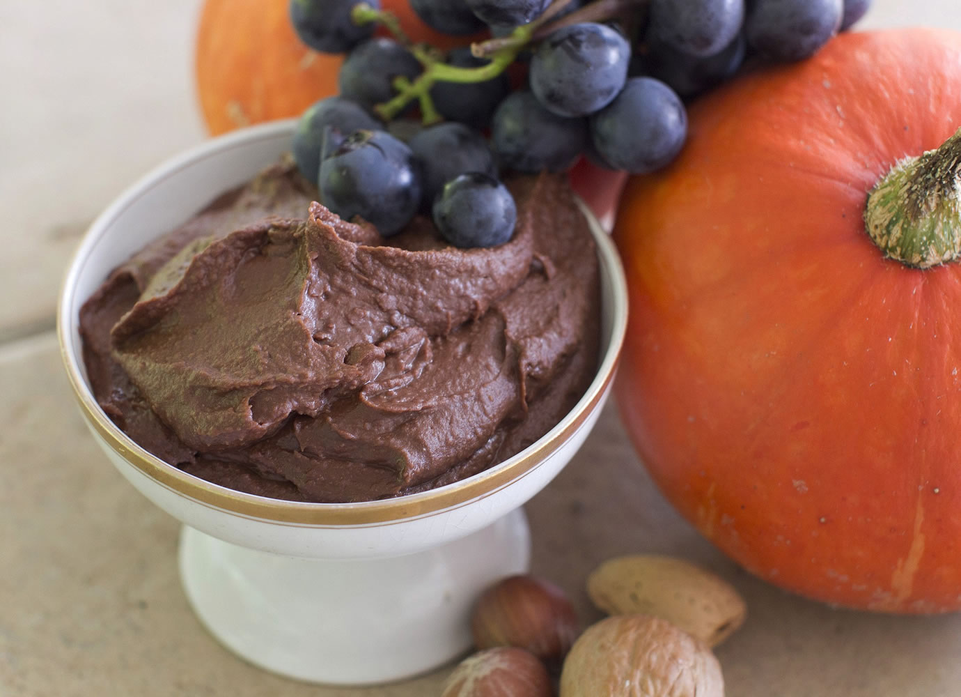 Chocolate Hummus is rich, creamy and chocolatey, and thick enough to spread easily.