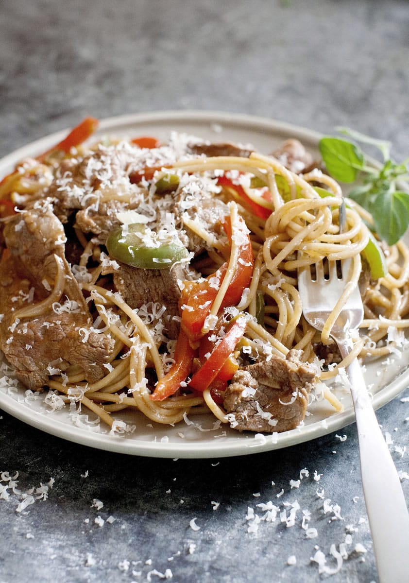 Easy Steak and Cheese Pasta