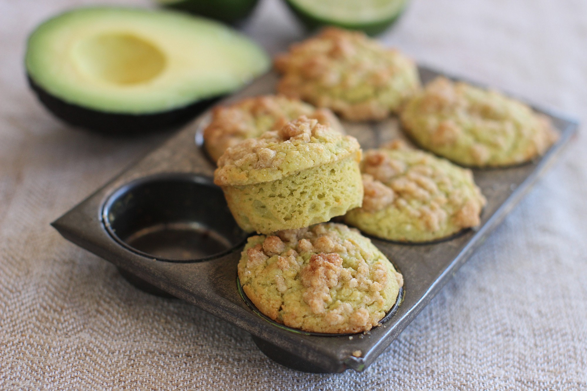 Lime And Avocado Streusel Mini Muffins