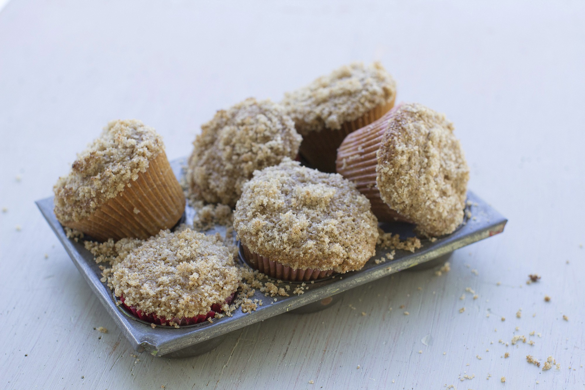 Sprouted Wheat Muffins with Streusel Topping