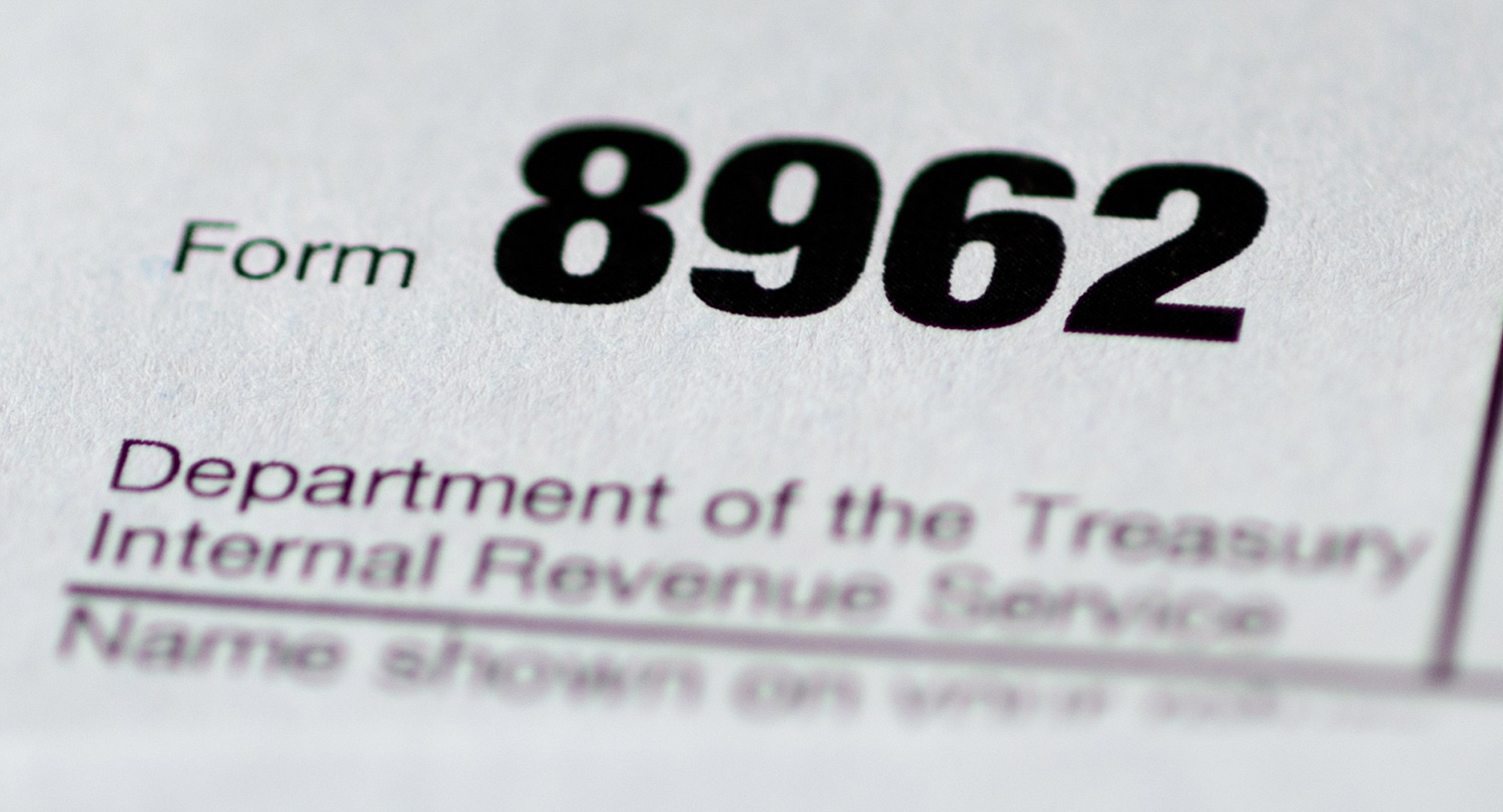 A health care tax forms 8962 is seen in Washington.