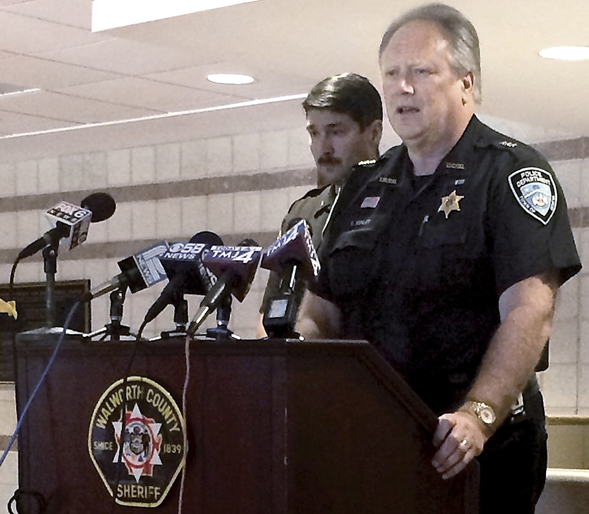 Town of Geneva Police Chief, Steven Hurley, announces  Monday in Elkhorn, Wis., that Jenny Gamez of Oregon has been identified as the second murder victim found in a suitcase midway between Elkhorn and Lake Geneva, Wis., on June 5.