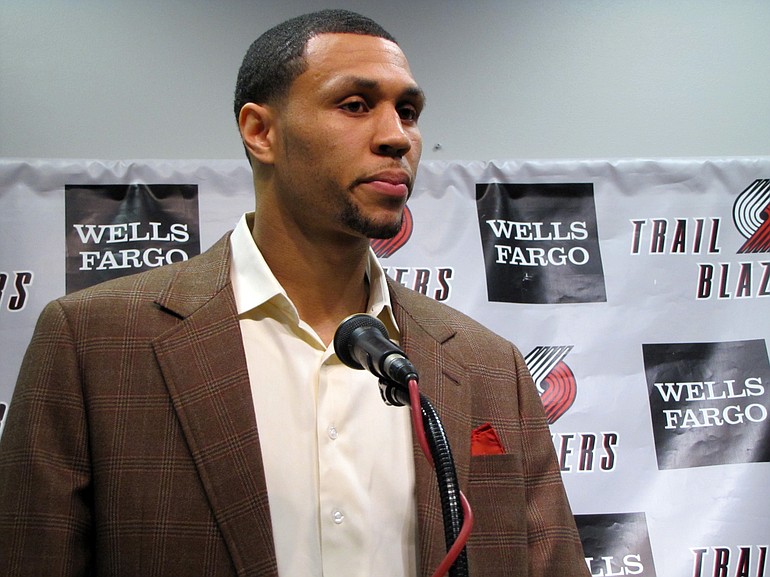Trail Blazers Guard Brandon Roy meets the press in this file photo.
