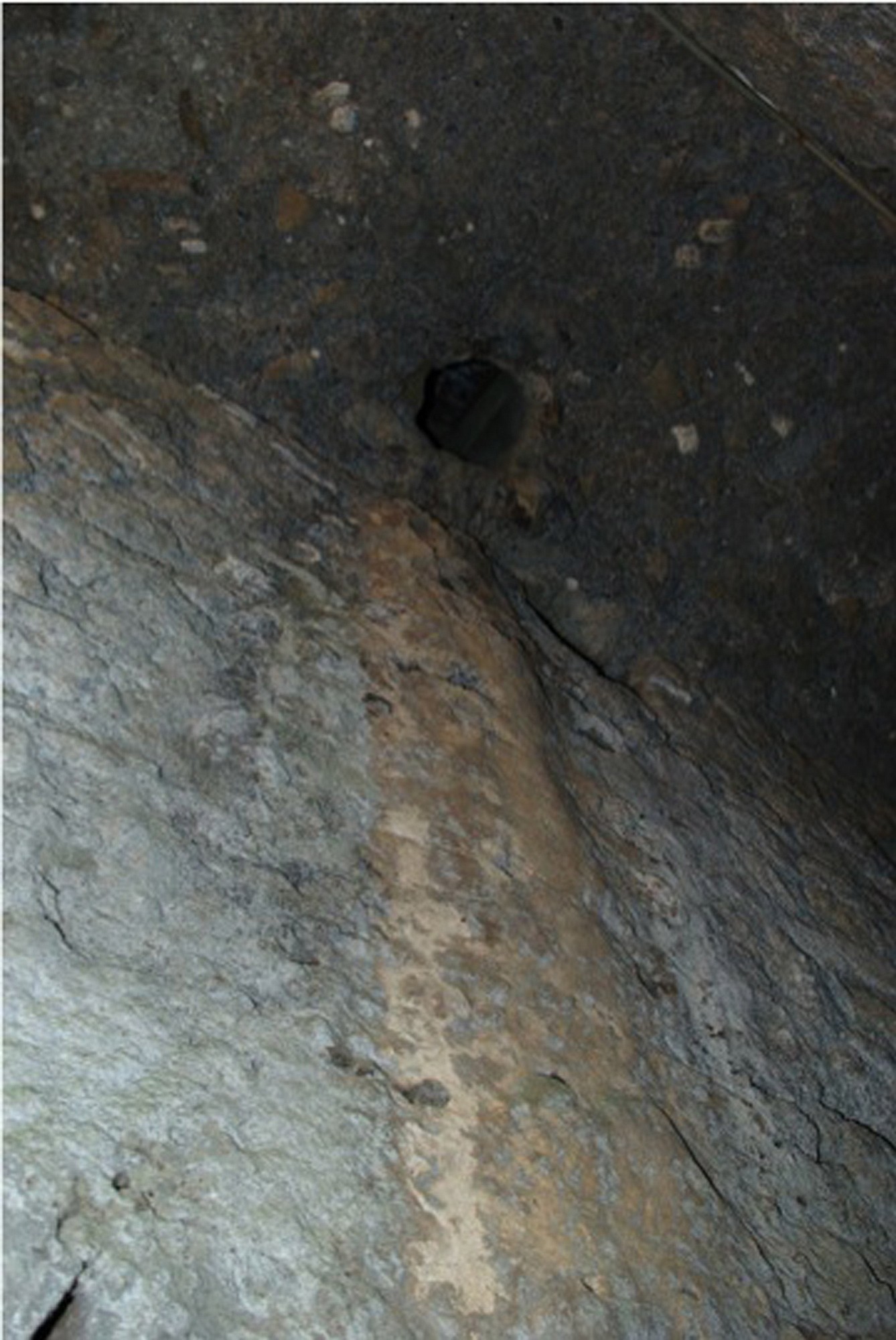 This latrine entry shaft into a sewer shows calcium phosphate build-up on the side. Archaeologists picking through latrines, sewers, cesspits and trash dumps at Pompeii and Herculaneum have flushed out tantalizing clues to what appears to be a varied diet in those ancient Roman cities destroyed in 79 A.D. by the eruption of Vesuvius.