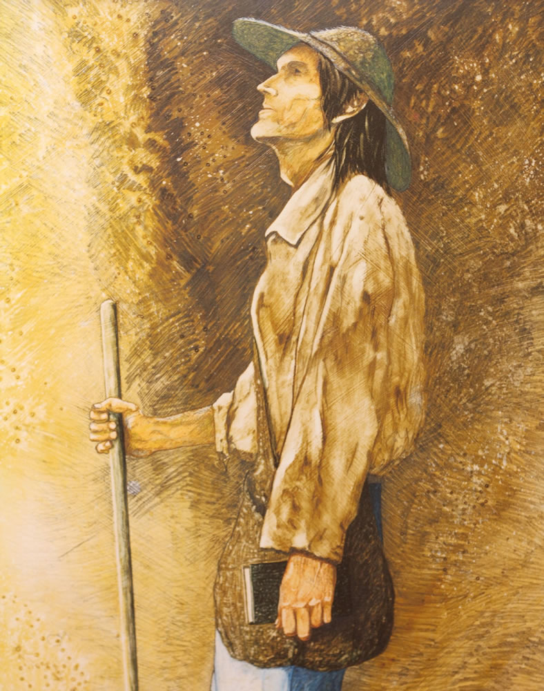 This painting is said to be the most realistic representation of Johnny Appleseed and is part of the collection at Urbana University in Ubana, Ohio.