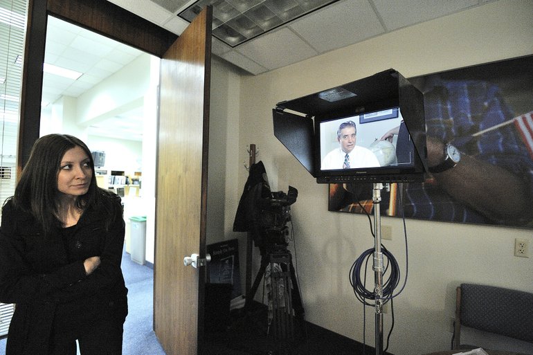E! News interviewed Editor Lou Brancaccio about Bethany Storro at the Columbian's offices for a program called &quot;Shocking Hoaxes Exposed.&quot; It will air at 7 p.m.