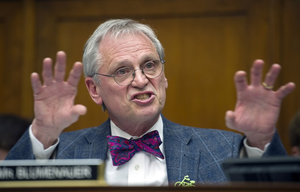 Rep. Earl Blumenauer, D-Ore., questions Michael Botticelli, deputy director of the Office of National Drug Control Policy, during a Feb.