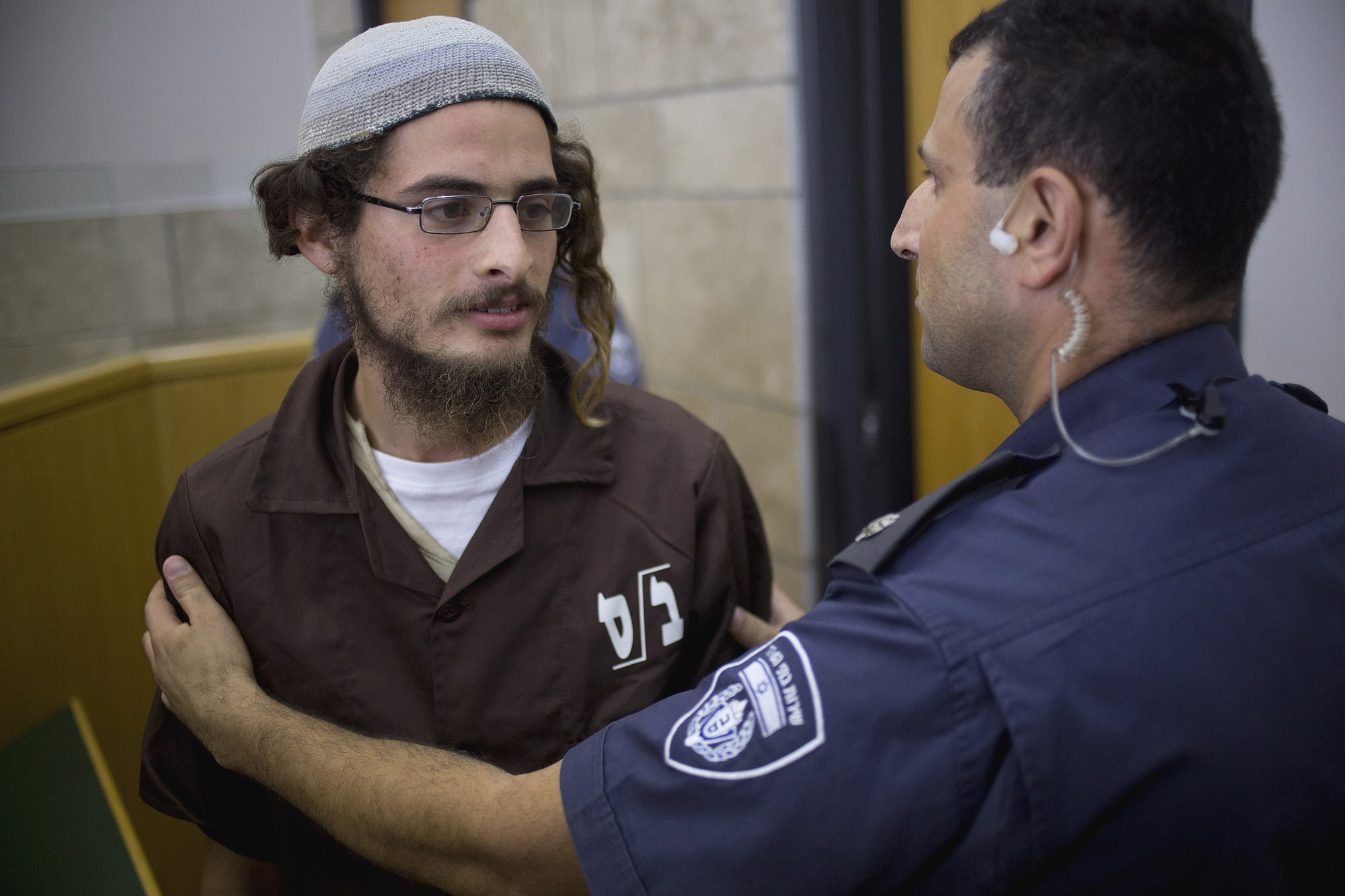 Meir Ettinger, 23, appears in court Tuesday in Nazareth Illit, Israel.