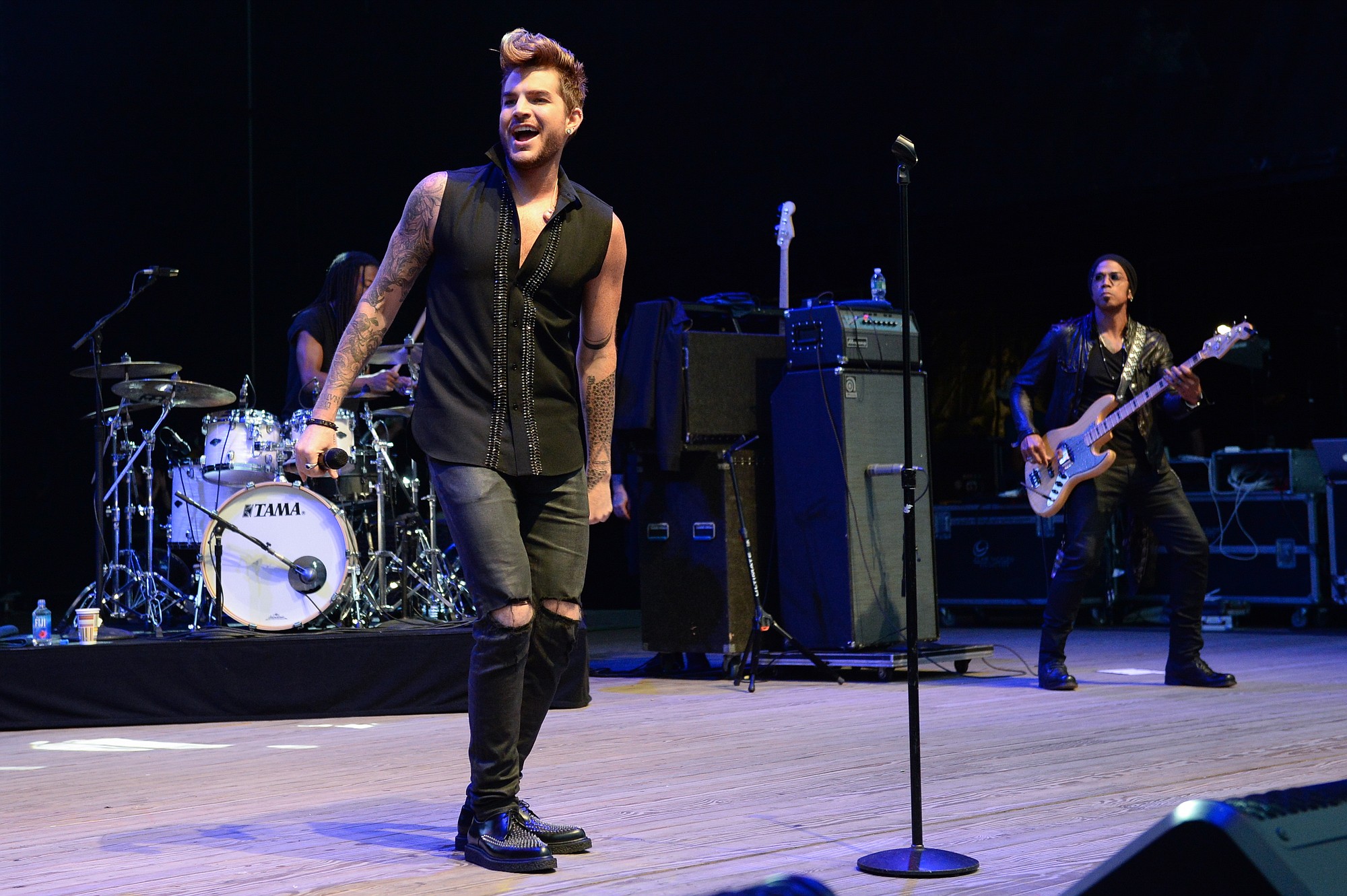 Adam Lambert performs May 31 during 103.5 KTU's KTUphoria 2015 in Wantagh, N.Y., to promote his latest album &quot;The Original High.&quot;