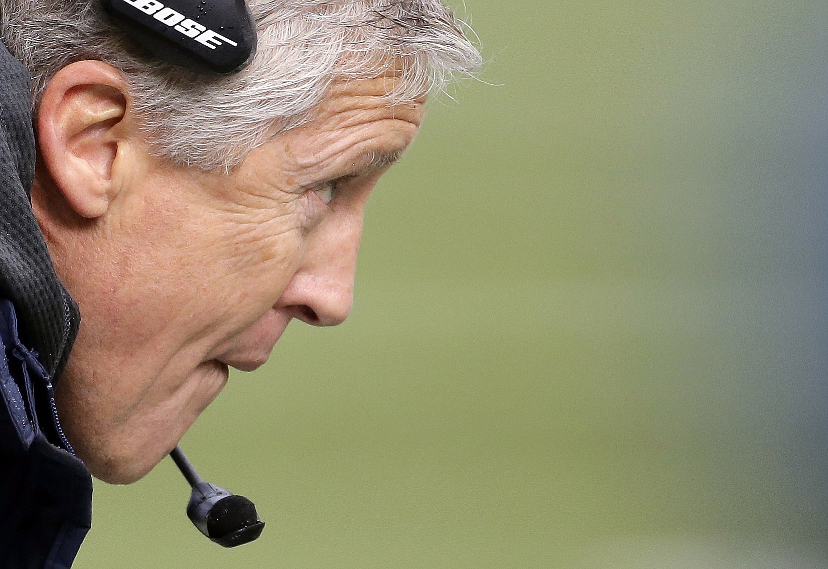 Seattle Seahawks head coach Pete Carroll during the first half of the NFL football NFC Championship game against the Green Bay Packers Sunday, Jan. 18, 2015, in Seattle. (AP Photo/Ted S.