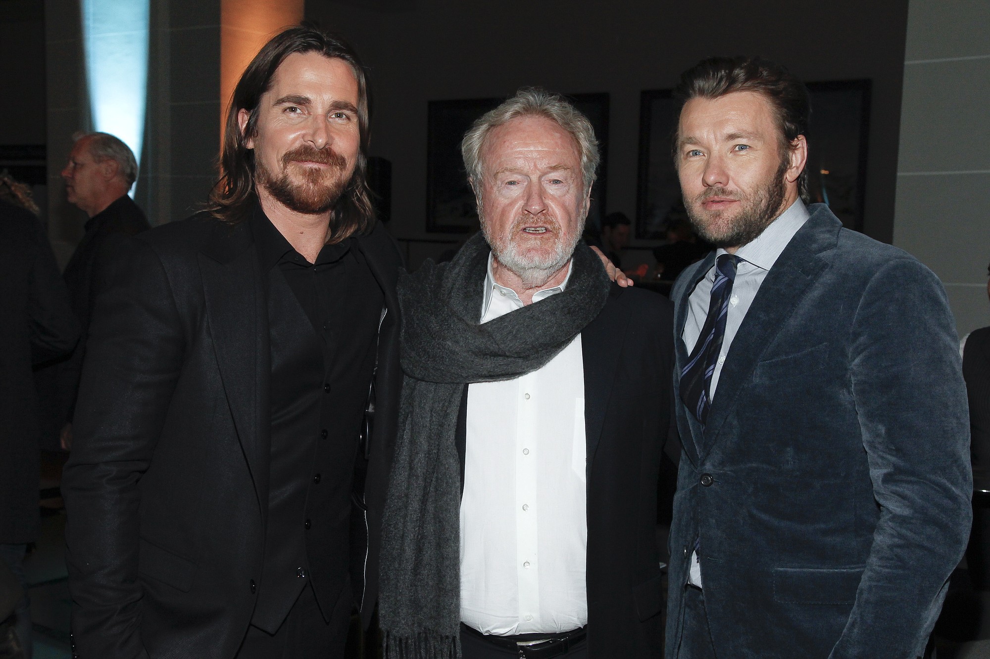 Christian Bale, from left, Ridley Scott and Joel Edgerton attend an after party Sunday for the premiere of &quot;Exodus: Gods and Kings&quot; in New York.
