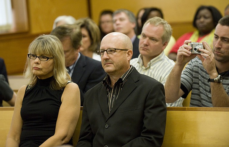 Nancy and Joe Neuwelt, parents of Bethany Storro, sit in the courtroom during their daughter's appearance Wednesday in Clark County Superior Court.