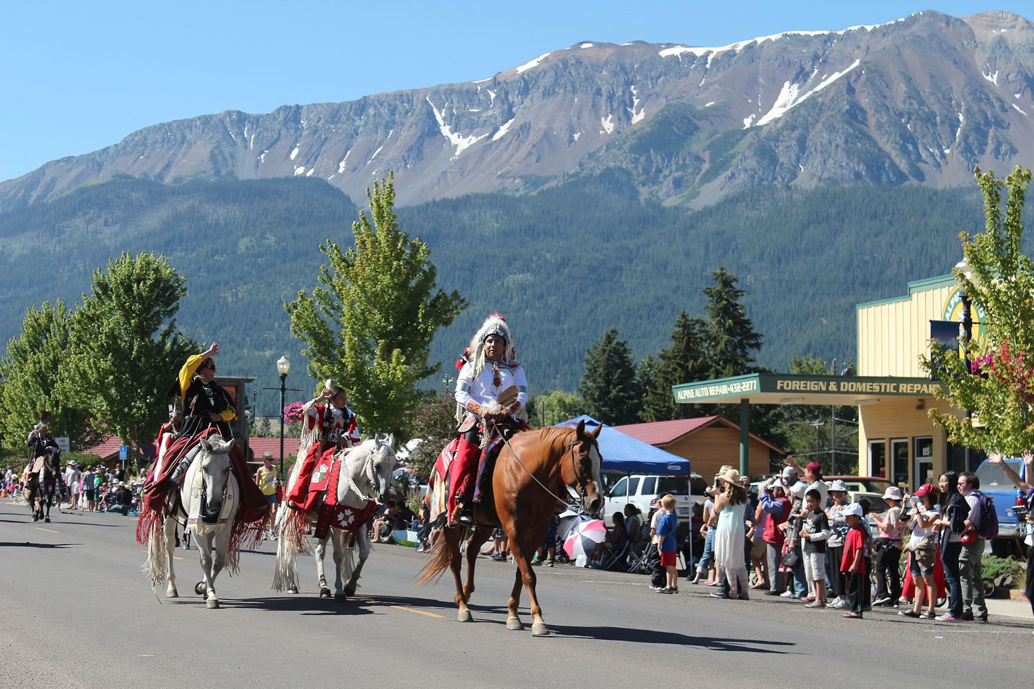 Participants ride in the annual Chief Joseph Days Parade in Joseph, Ore., on July 26.