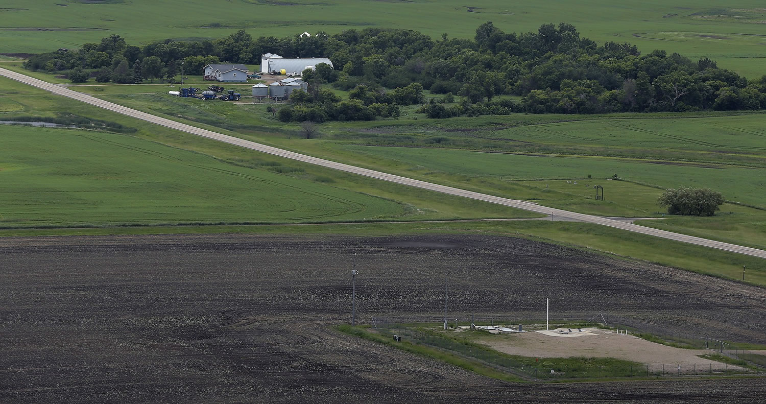 Aan ICBM launch site located among fields and farms in the countryside outside Minot, N.D.