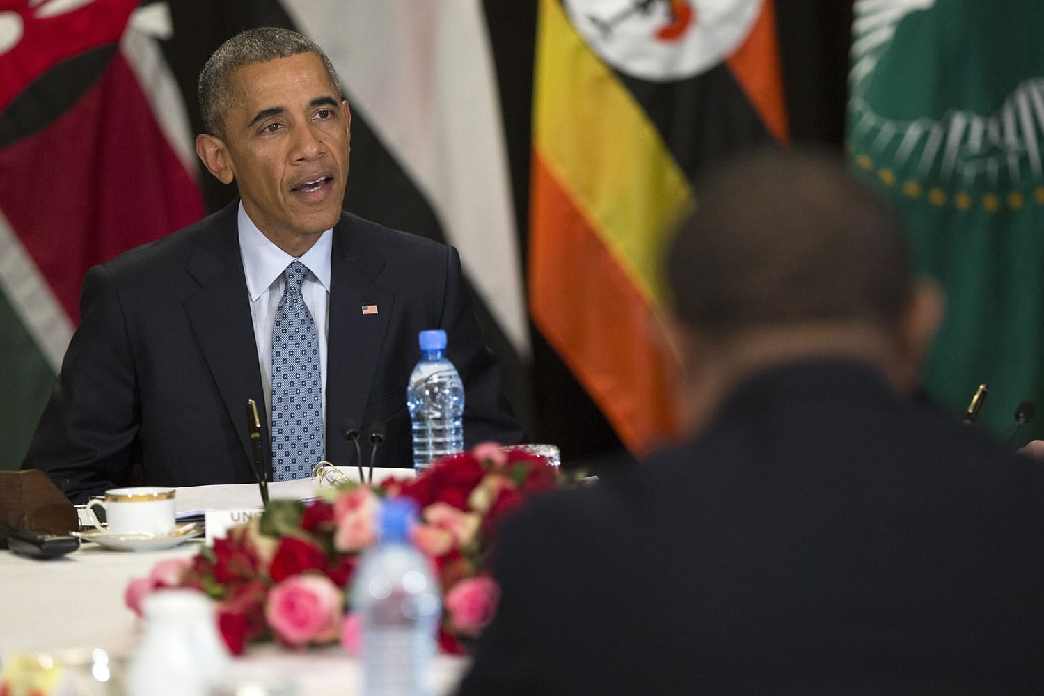President Barack Obama speaks during a multilateral meeting on South Sudan and counterterrorism issues with Kenya, Sudan, Ethiopia, the African Union and Uganda on Monday in Addis Ababa.