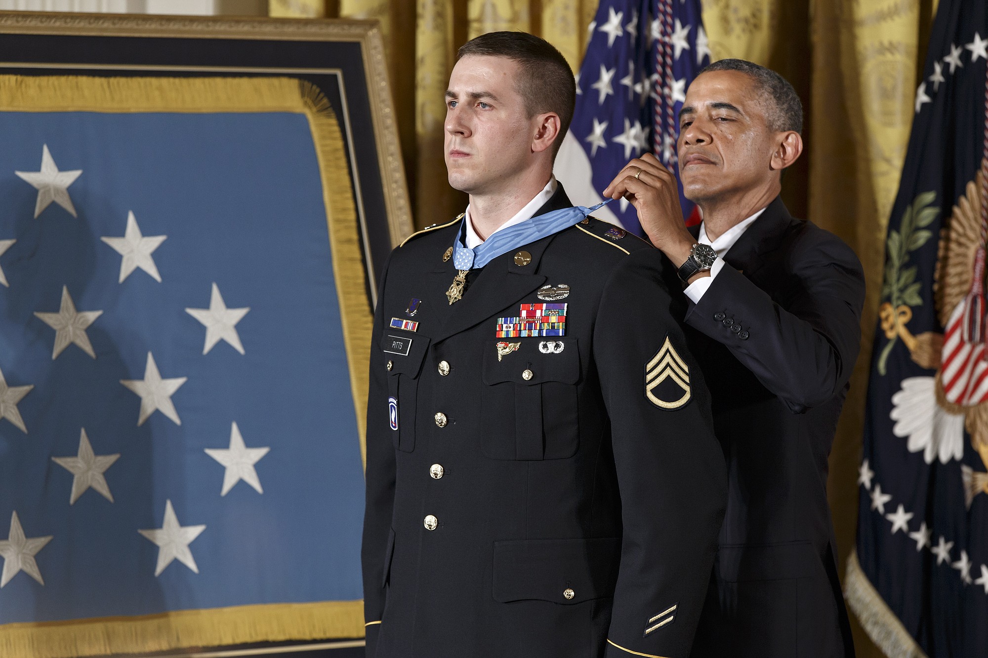 President Barack Obama bestows the Medal of Honor, the nationu2019s highest decoration for battlefield valor, to Ryan M.