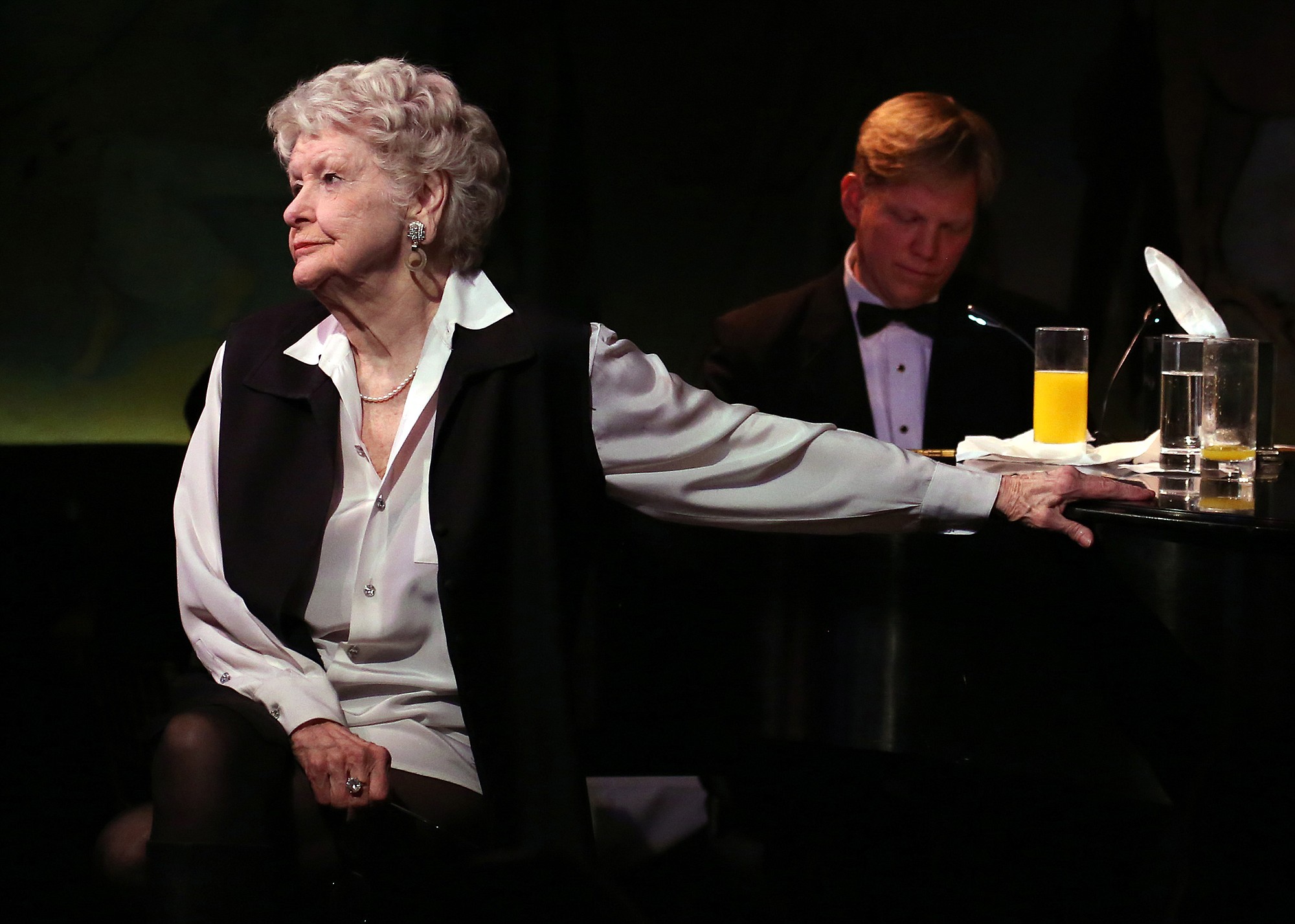 Elaine Stritch performs her final engagement at the Cafe Carlyle in New York on April 2, 2013, with Rob Bowman at the piano. Stritch died Thursday at her home in Birmingham, Mich.